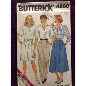 Butterick Pattern 4860 skirt pant capris sz 8 10 12